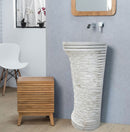 Carrara White Marble Designer Pedestal Stand-Alone Sink (W)16" (L)16" (H)36