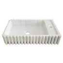 Carrara White Fluted Wall Mount Marble Vanity Sink