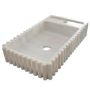 Carrara White Fluted Wall Mount Marble Vanity Sink