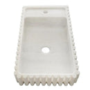 Carrara White Fluted Wall Mount Marble Vanity Sink