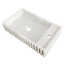Carrara White Marble Wall-mount Bathroom Vanity Sink Fluted/Reeded (W)12" (L)20" (H)4" top angle view