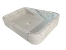 Carrara White Marble Rectangular Wall-mount Bathroom Sink (W)16" (L)24" (H)5" angle view