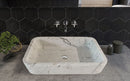 Carrara White Marble Above Vanity Bathroom Sink (W)16" (L)24" (H)5"