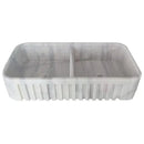 Carrara Marble Apron Front Kitchen Sink 18 X 36 Double Bowl