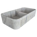 Carrara Marble Apron Front Kitchen Sink 18 X 36 Double Bowl