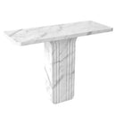 Carrara White Marble Designer Console Table Polished Handcrafted 15W x 40L x 32H