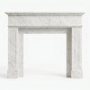 Carrara White Marble Fluted Fireplace Mantel - Polished Finish 70 Wide by 52 Tall