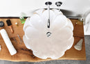 GMSTONE Handcrafted Flower Vessel Marble Bathroom Sink White Polished 17 Inch