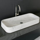 GMStone White Marble Rectangular Bathroom Above Counter Sink 32