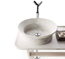 Special Design White Marble Above Vanity Bathroom Vessel Sink Polished (D)20" (H)6" installed bright modern bathroom above marble vanity brown hand-towel and soap