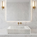 Carrara White Marble Wall-mount Bathroom Vanity Sink Fluted/Reeded (W)12" (L)20" (H)4"