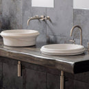 Carrara White Marble Waterfall Polished Round Drop-In Bathroom Sink