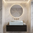 Carrara White Marble Wall-mount Bathroom Sink Ribbed Textured (W)16" (W)24" (H)6"