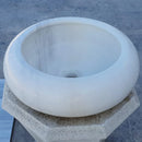 Natural Stone Carrara White Marble Above Vanity Bathroom Sink Polished (D)15.5" (H)6" angle view