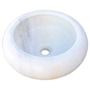 Natural Stone Carrara White Marble Above Vanity Bathroom Sink Polished (D)15.5" (H)6" angle product shot