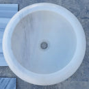 Natural Stone Carrara White Marble Above Vanity Bathroom Sink Polished (D)15.5" (H)6" top view