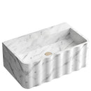 Carrara White Marble Handcrafted Wall-mount Luxury Bathroom Sink Fluted Front (W)16" (L)28" (H)10"