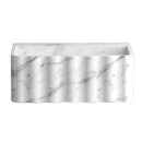 Carrara White Marble Handcrafted Wall-mount Luxury Bathroom Sink Fluted Front (W)16" (L)28" (H)10"