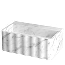 Wall Mount Carrara Marble Bathroom Sink White Fluted Design Vanity