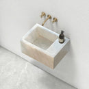 Carrara White Marble Wall-mount Bathroom Sink (W)14" (W)18" (H)5" bathroom view