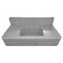 Carrara White Marble Wall-mount Bathroom Sink with Backsplash (W)18" (L)36" (H)6" top view