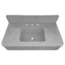 Carrara White Marble Wall-mount Bathroom Sink with Backsplash (W)18" (L)36" (H)6" top view