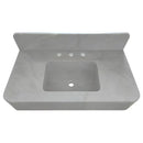 Carrara White Marble Wall-mount Bathroom Sink with Backsplash (W)18" (L)36" (H)6"