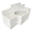 Carrara White Marble Wall-mount Bathroom Sink with 10" Backsplash (W)18" (L)48" (H)10" angle view