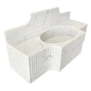 Wm4750r Fluted Modern White Marble Wall Mount Bathroom Sink 48 Inch With Backsplash