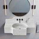 Carrara White Marble Wall-mount Bathroom Sink with 10" Backsplash (W)18" (L)48" (H)10" bathroom view