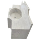 Wm4750r Fluted Modern White Marble Wall Mount Bathroom Sink 48 Inch With Backsplash