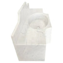 Carrara White Marble Wall-mount Bathroom Sink with 10" Backsplash (W)18" (L)48" (H)10"