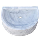 Natural Stone Carrara White Marble Wall-Mount Bathroom Marble Sink (W)24" (L)20" (H)6" product shot