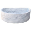 Natural Stone Carrara White Marble Wall-Mount Bathroom Marble Sink (W)24" (L)20" (H)6" product shot