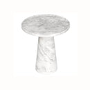 Natural White Marble Mushroom Sculptural Design Side End Table 21 Inches 15 Deep