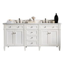 James Martin Brittany 72" Double Bathroom Vanity, Bright White