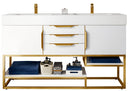 James Martin Columbia 59" Double Vanity Cabinet, Glossy White