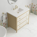 James Martin Celeste 36" Single Bathroom Vanity, Sunwashed Oak with Embossed Shagreen Drawer Fronts