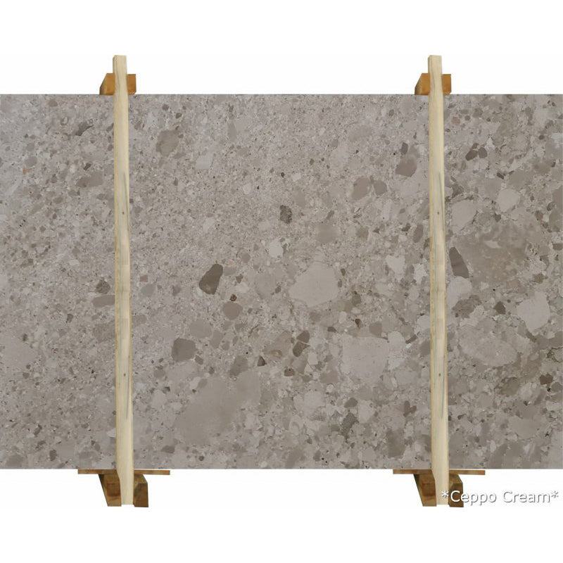 ceppo cream conglomerate beige marble slabs polished 2cm bundle front view