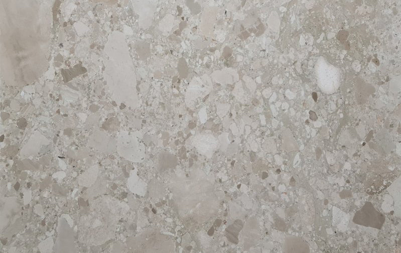 ceppo cream conglomerate beige marble slabs polished product shot