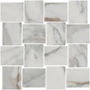 Charme Calacatta Gold Mosaic B Marble Look Porcelain Mosaics 12x12