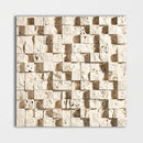 Chiaro Rock Face 1x1 Travertine Mosaics 12 5/8x12 5/8