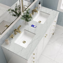 James Martin Chicago 60" Double Bathroom Vanity, Glossy White