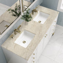 James Martin Chicago 60" Double Bathroom Vanity, Glossy White