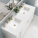 James Martin Chicago 60" Double Bathroom Vanity, Glossy White