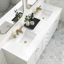 James Martin Chicago 72" Double Bathroom Vanity, Glossy White