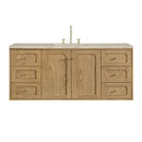 James Martin Laurent 60" Dual Mount Single Bathroom Vanity, Light Natural Oak