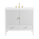 James Martin Myrrin 36" Single Bathroom Vanity, Bright White