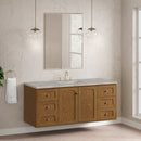 James Martin Laurent 60" Dual Mount Single Bathroom Vanity, Honey Oak