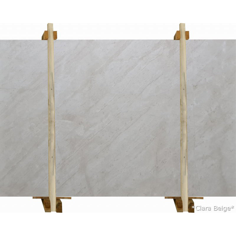 Clara beige marble slabs polished 2cm bundle slab front view